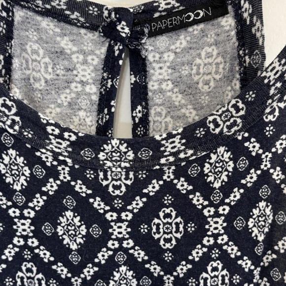 Papermoon White and Blue Sleeveless Halter Maxi Dress - Picture 3 of 3